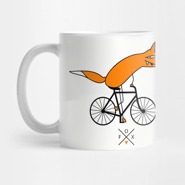 Smart fox rides a bicycle by spontania